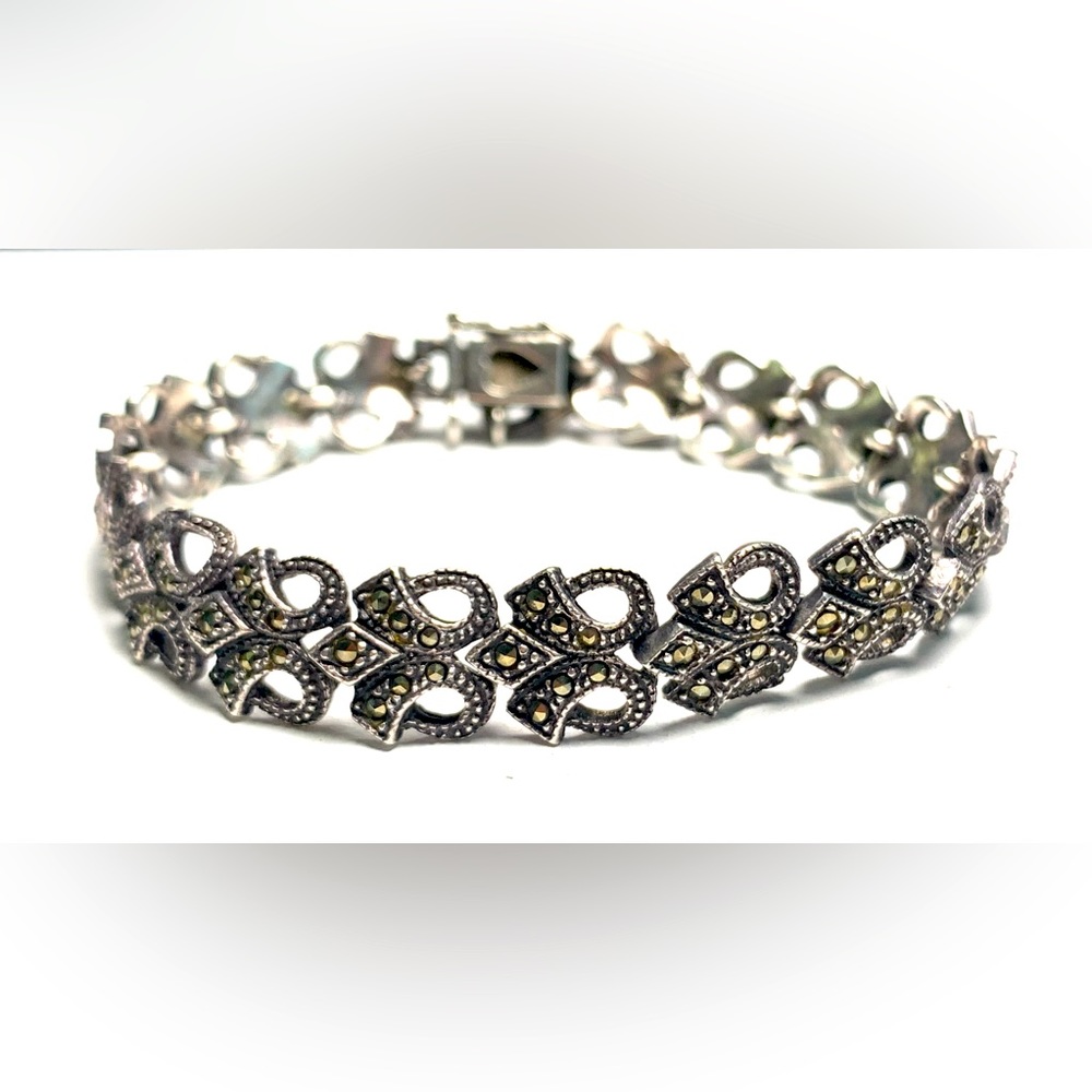 Sterling silver & marcasite vintage bracelet